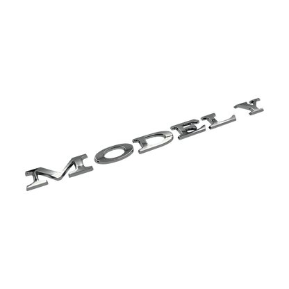 Chrome Tesla Model Y Bag Emblem Badge