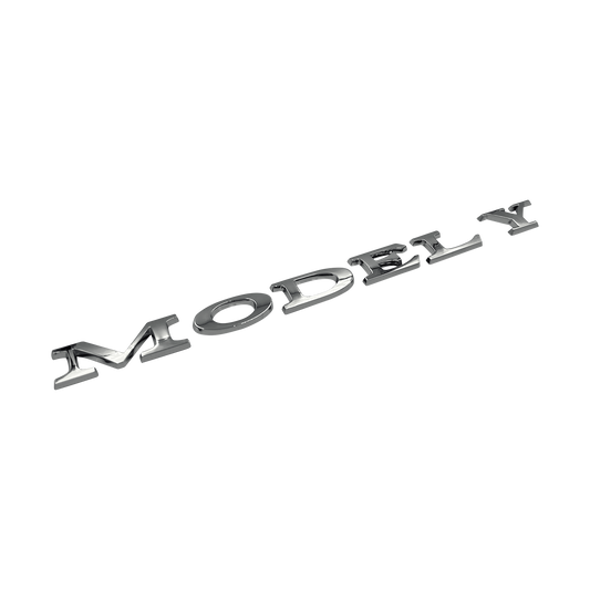 Chrome Tesla Model Y Bag Emblem Badge