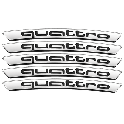4 stk. Chrome quattro Fælg Klistermærker i Aluminium