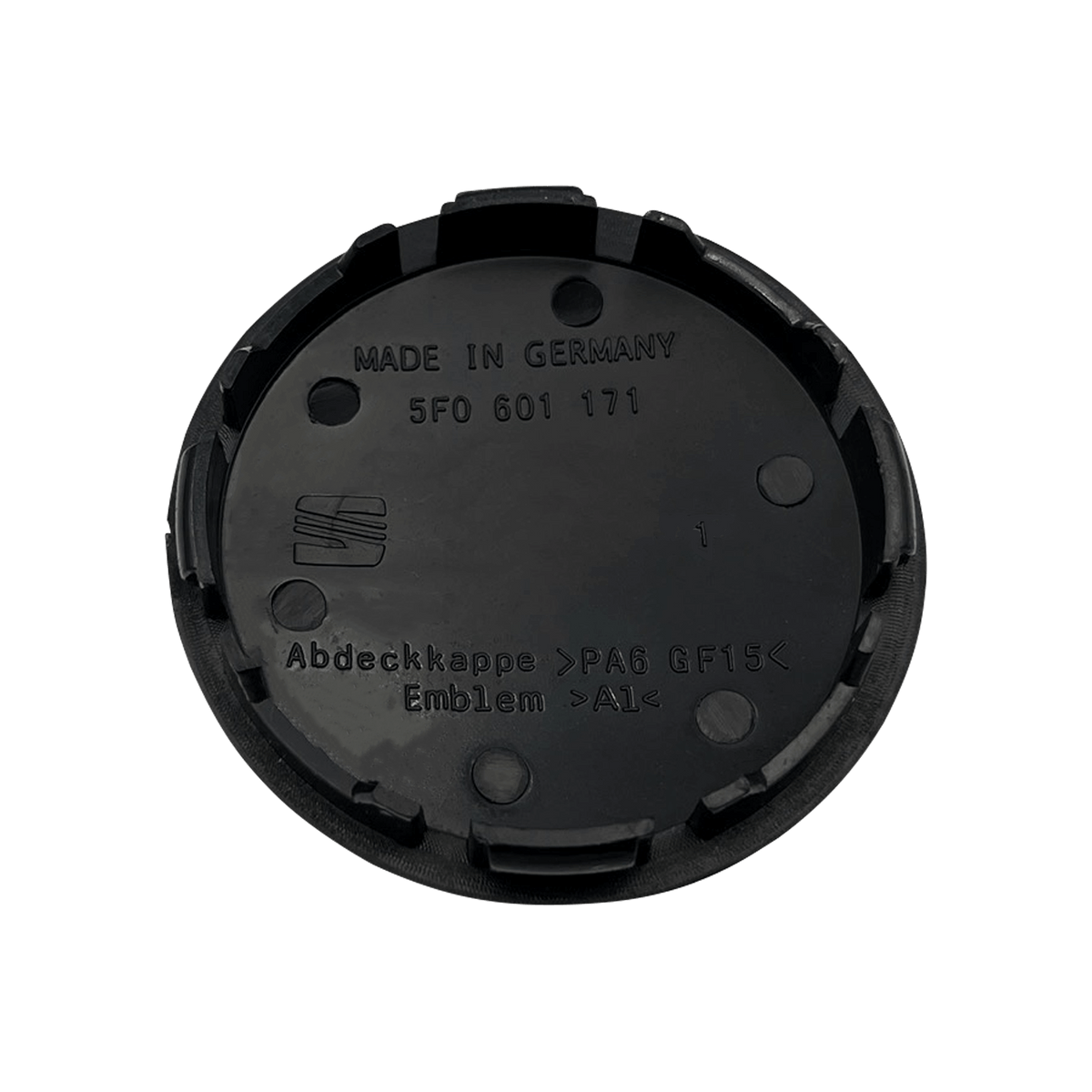 4 stk. setesenterkapper svart og krom 56 mm