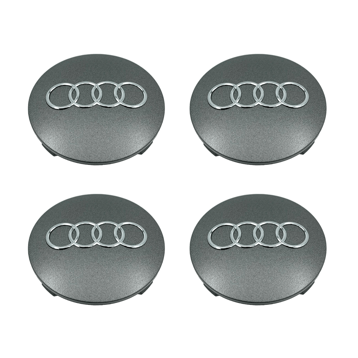 4 Stk. Chrome Audi Centerkapsler Sæt - Driverse - Centerkapsler - Driverse - Driverse - AD-OG-CK-CH-60 - 60mm - Chrome - -
