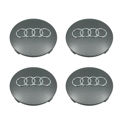 4 Stk. Chrome Audi Centerkapsler Sæt - Driverse - Centerkapsler - Driverse - Driverse - AD-OG-CK-CH-60 - 60mm - Chrome - -