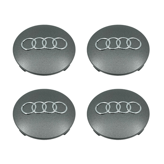 4 Stk. Chrome Audi Centerkapsler Sæt - Driverse - Centerkapsler - Driverse - Driverse - AD-OG-CK-CH-60 - 60mm - Chrome - -