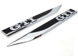 2 stk. Krom VW GTI-emblem for sideskjermene