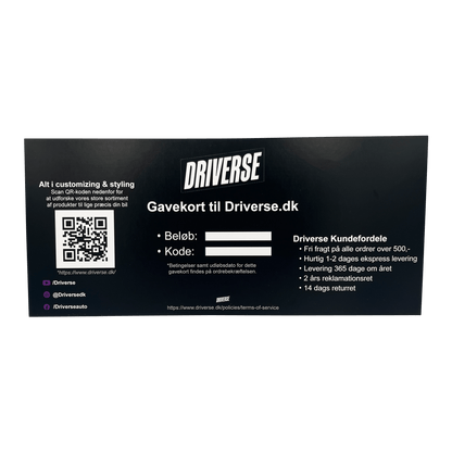 Driverse Gavekort