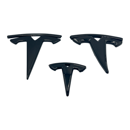 3 Stk. Sort Tesla Model X Logo Sæt
