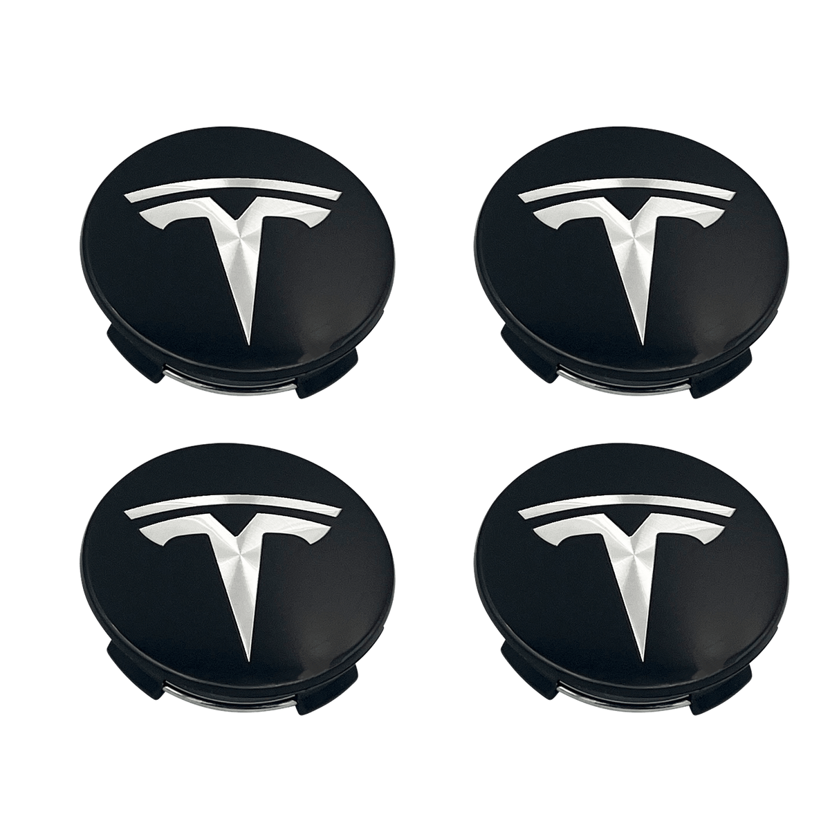 4 stk. Sorte Tesla Centerkapsler 57mm