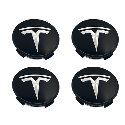 4 stk. Sorte Tesla Centerkapsler 57mm