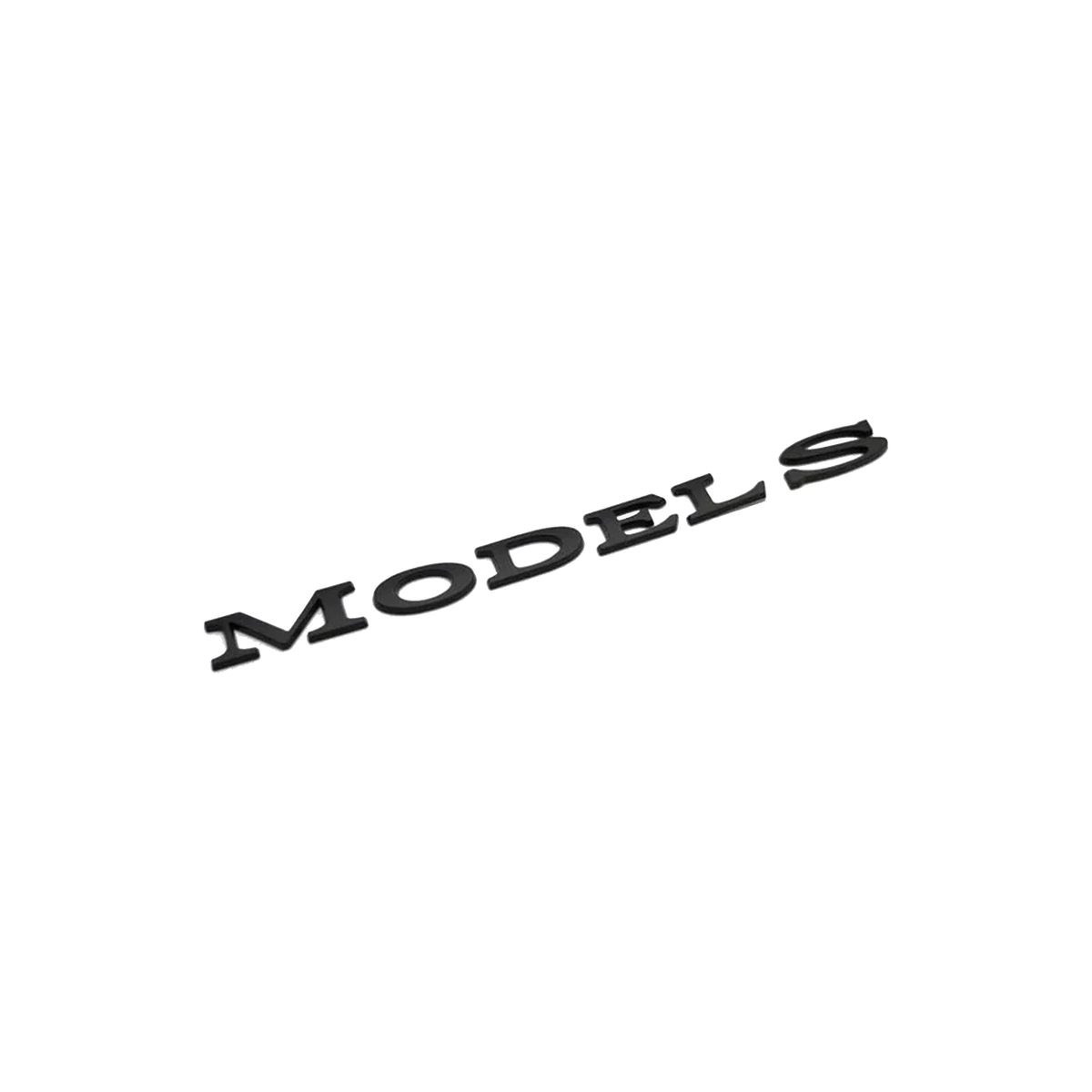 Svart Tesla Model S bakre emblem-emblem 